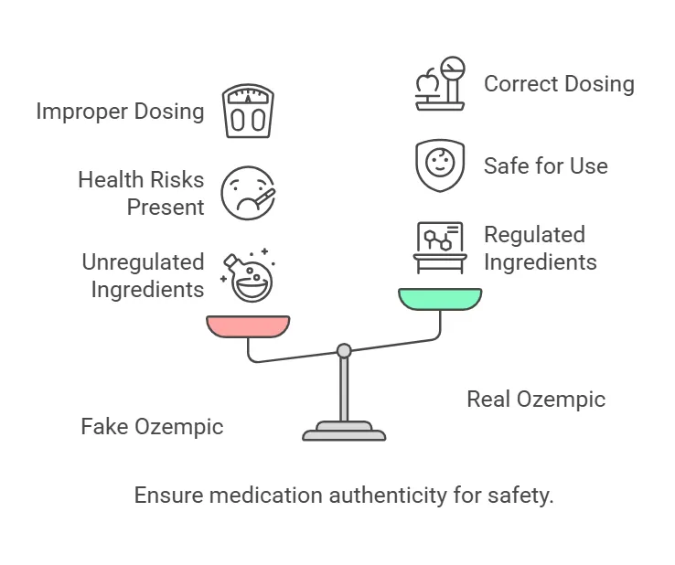 Ozempic real vs fake comparison