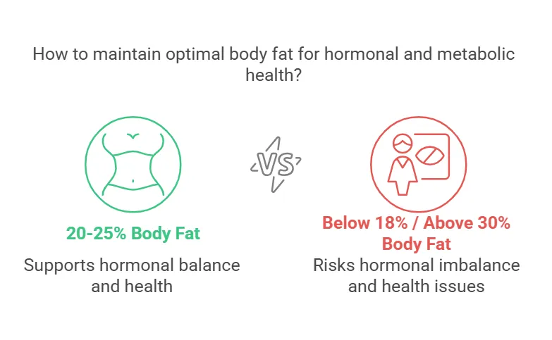 Optimal body fat levels infographic