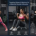 Woman using gym machine for glute training