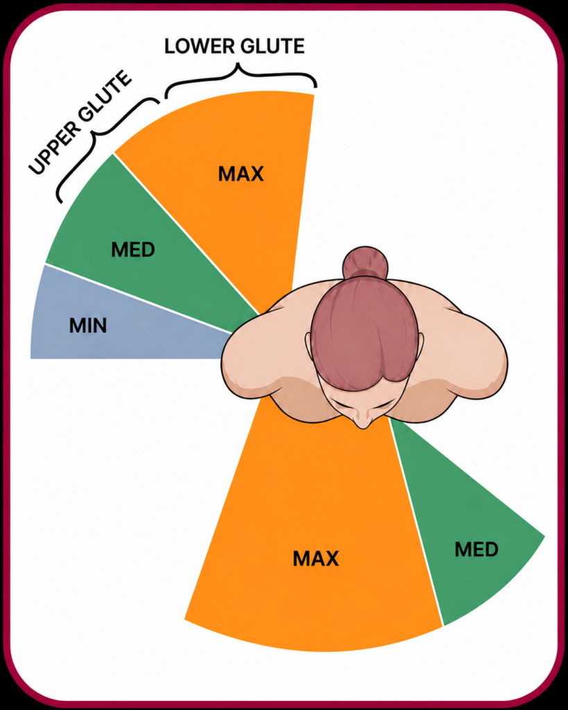 Upper glute lower glute